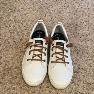 Sperry Crest Vibe Linen White Tennis Shoes